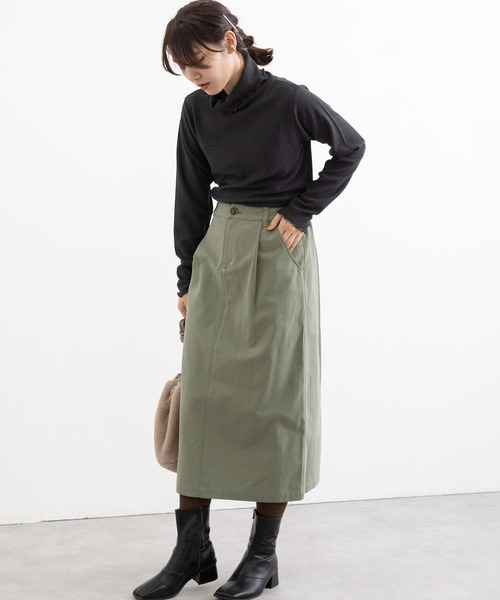 POU DOU DOU（プードゥドゥ）の「ロングナロースカート（スカート・レディース・ミント/キナリ/キャメル・3）」の18枚目の写真