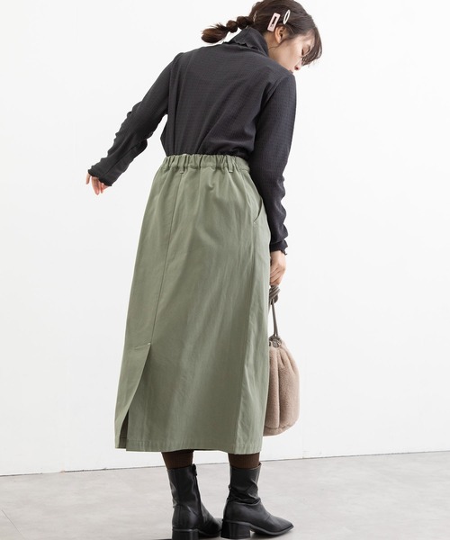POU DOU DOU（プードゥドゥ）の「ロングナロースカート（スカート・レディース・ミント/キナリ/キャメル・3）」の19枚目の写真