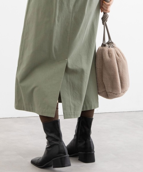 POU DOU DOU（プードゥドゥ）の「ロングナロースカート（スカート・レディース・ミント/キナリ/キャメル・3）」の20枚目の写真