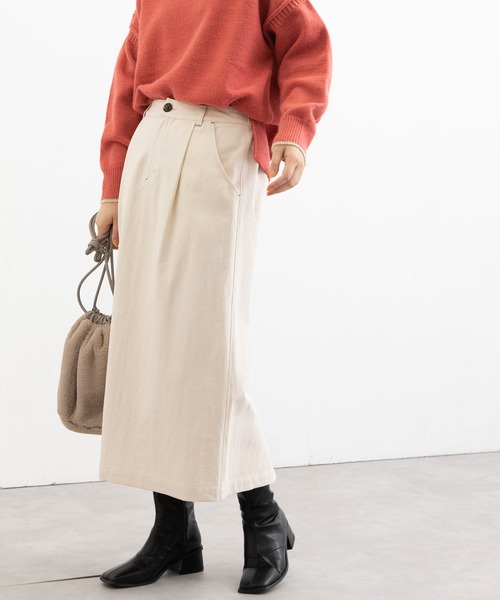 POU DOU DOU（プードゥドゥ）の「ロングナロースカート（スカート・レディース・ミント/キナリ/キャメル・3）」の22枚目の写真