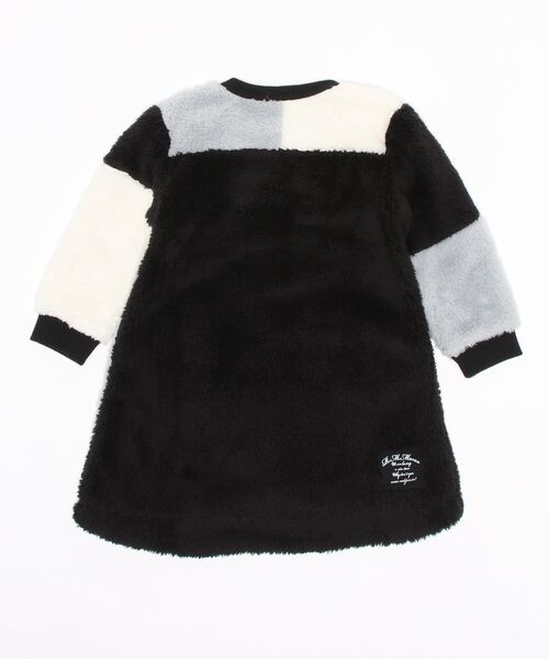 RAGMART（ラグマート）の「ファーパッチワークワンピース（ワンピース・キッズ・アイボリー/ブラック・100cm/110cm/120cm/130cm）」の12枚目の写真