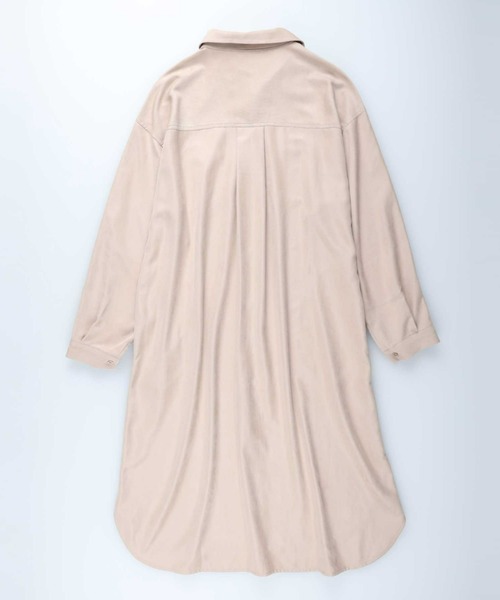 HONEYSUCKLE ROSE(ハニーサックルローズ)の「【HONEYSUCKLE ROSE】起毛ピケワンピース(シャツワンピース・レディース・ベージュ/ダークグレー・L/M)」の11枚目の写真