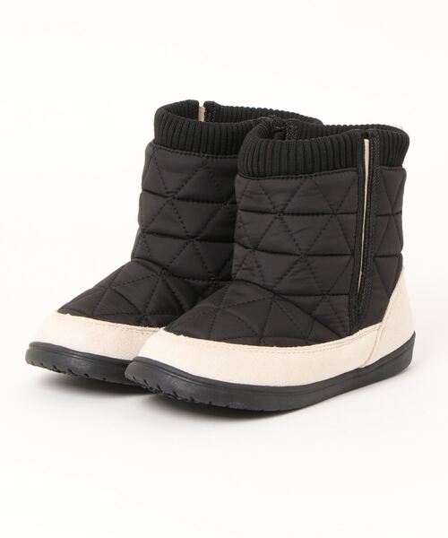 HAKKA KIDS（ハッカキッズ）の「[ジュニアサイズ]キルトスノーブーツ（ブーツ・キッズ・カーキ/ブラック・21.0cm/20.0cm/19.0cm）」の2枚目の写真