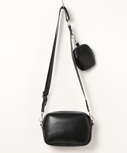 LAC-VERT（ラック・ヴェール）の「【男女兼用】ポーチ付きショルダーバッグ（ショルダーバッグ・レディース・ブラック/ホワイト・FREE）」の7枚目の写真