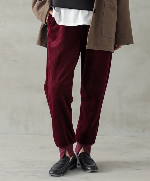 osharewalker（オシャレウォーカー）の「『裏ベロアリブジョガーパンツ』（その他パンツ・レディース・ブラック/カーキ/ボルドー・1/2）」の5枚目の写真
