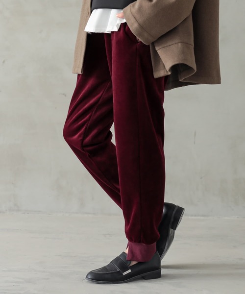 osharewalker（オシャレウォーカー）の「『裏ベロアリブジョガーパンツ』（その他パンツ・レディース・ブラック/カーキ/ボルドー・1/2）」の6枚目の写真