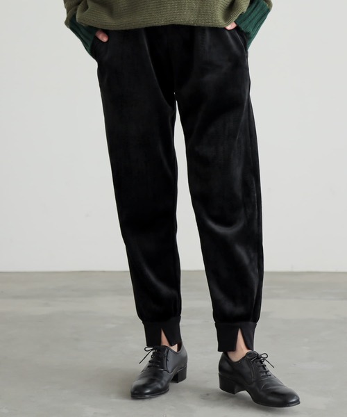 osharewalker（オシャレウォーカー）の「『裏ベロアリブジョガーパンツ』（その他パンツ・レディース・ブラック/カーキ/ボルドー・1/2）」の22枚目の写真