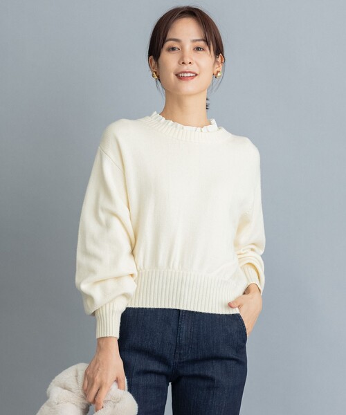 組曲(クミキョク)の「【洗える】カシミヤブレンドバルキー ニット(ニット/セーター・レディース・ブラウン系/ピンク系/ネイビー系/ダークグリーン系/アイボリー系・7/6/5)」の1枚目の写真