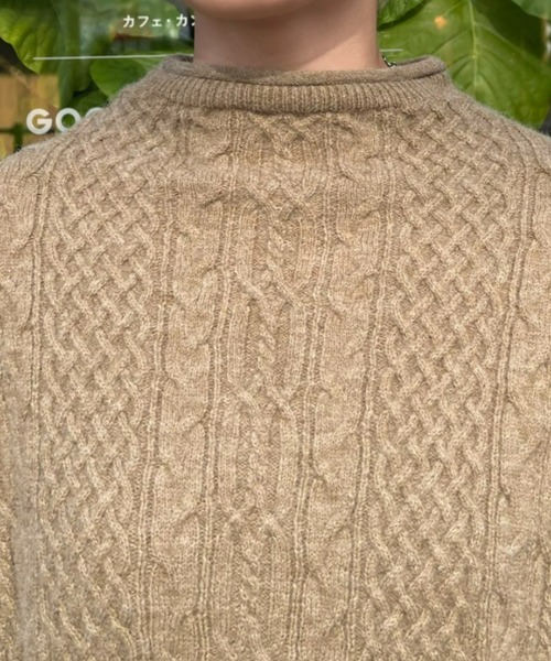 CIAOPANIC(チャオパニック)の「バックオープンケーブルニットチュニックワンピ/ミニワンピ(ワンピース・レディース・レッド/アイボリー/オリーブ・FREE)」の5枚目の写真