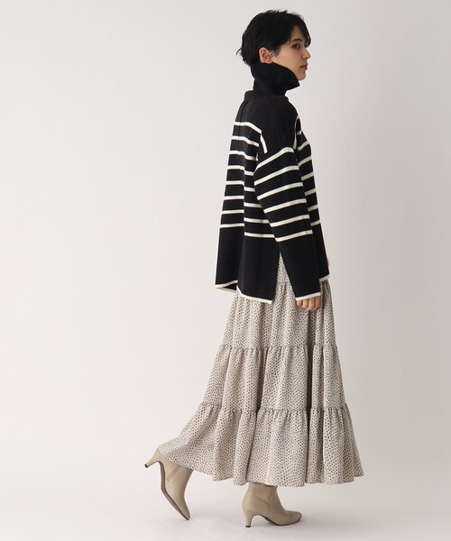 OPAQUE.CLIP（オペークドットクリップ）の「◆【C】ストレッチウールMIX ボーダーハイネックニット（ニット/セーター・レディース・ベージュ系その他5/ブラック系2/レッド系4・38/36）」の14枚目の写真