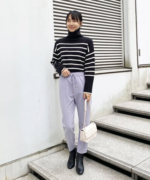 OPAQUE.CLIP（オペークドットクリップ）の「◆【C】ストレッチウールMIX ボーダーハイネックニット（ニット/セーター・レディース・ベージュ系その他5/ブラック系2/レッド系4・38/36）」の11枚目の写真