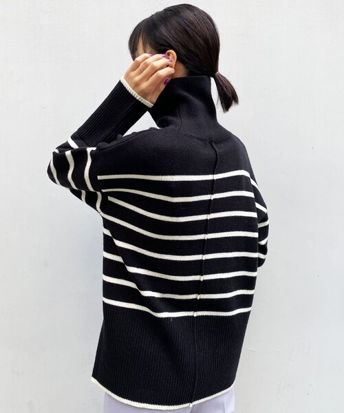 OPAQUE.CLIP（オペークドットクリップ）の「◆【C】ストレッチウールMIX ボーダーハイネックニット（ニット/セーター・レディース・ベージュ系その他5/ブラック系2/レッド系4・38/36）」の20枚目の写真