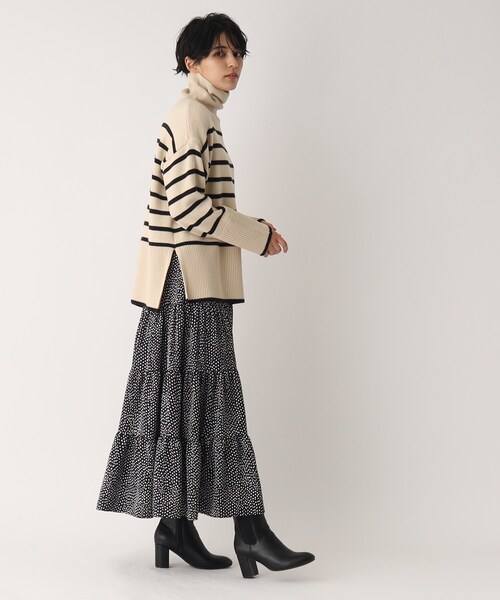 OPAQUE.CLIP（オペークドットクリップ）の「◆【C】ストレッチウールMIX ボーダーハイネックニット（ニット/セーター・レディース・ベージュ系その他5/ブラック系2/レッド系4・38/36）」の18枚目の写真