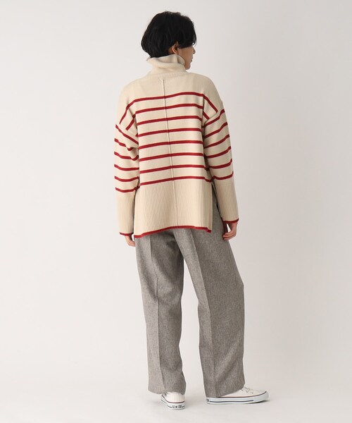 OPAQUE.CLIP（オペークドットクリップ）の「◆【C】ストレッチウールMIX ボーダーハイネックニット（ニット/セーター・レディース・ベージュ系その他5/ブラック系2/レッド系4・38/36）」の21枚目の写真