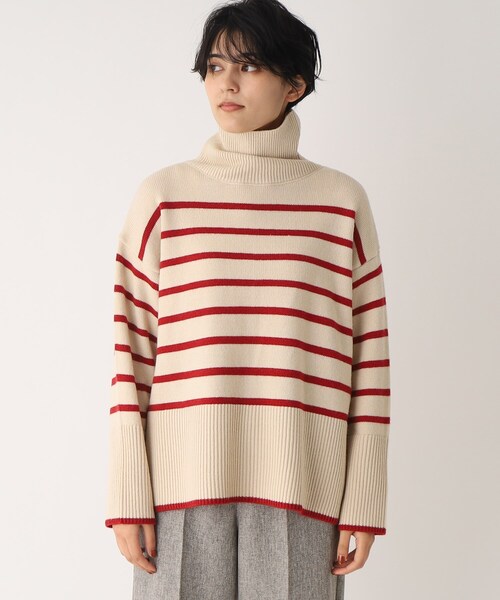 OPAQUE.CLIP（オペークドットクリップ）の「◆【C】ストレッチウールMIX ボーダーハイネックニット（ニット/セーター・レディース・ベージュ系その他5/ブラック系2/レッド系4・38/36）」の19枚目の写真