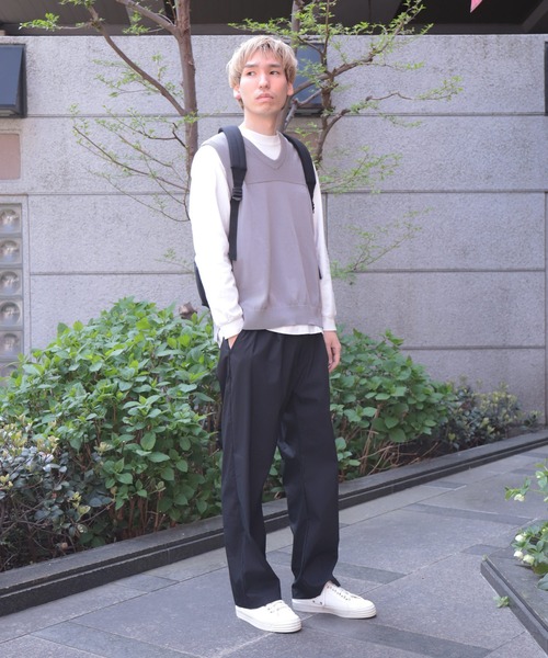 OMNIGOD mens / オムニゴッド] 強撚コットンニット Vネックベスト