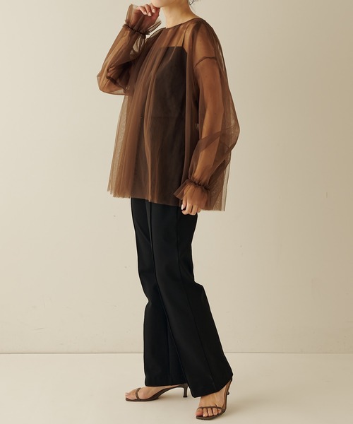 COLLAGE GALLARDAGALANTE（コラージュガリャルダガランテ）の「2WAY/チュールブラウス（シャツ/ブラウス・レディース・チャコールグレー/ブラウン・FREE）」の19枚目の写真