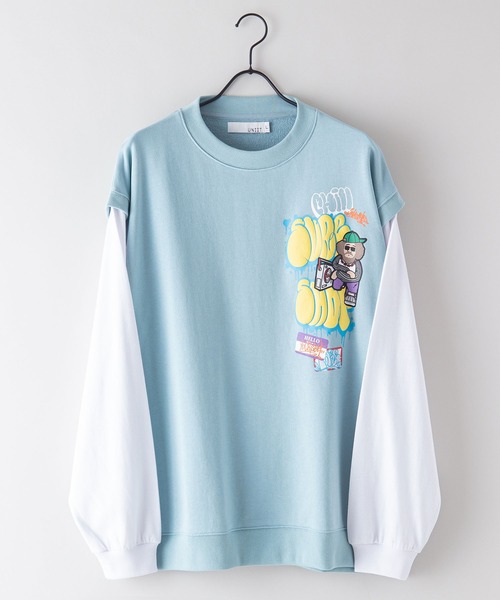 UNIIT（ユニット）の「【UNIIT/ユニット】 別注　フェイクベストロンT 　フェイクレイヤード 　タギング 　ストリート系（Tシャツ/カットソー・メンズ・ブラック/グレー/サックスブルー・LARGE/MEDIUM）」の6枚目の写真