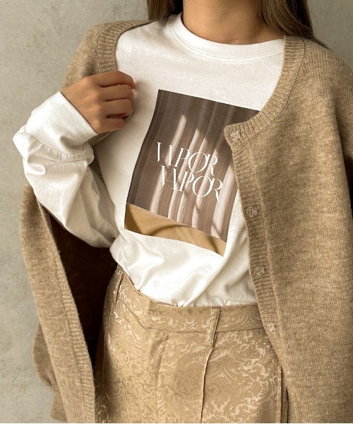 apres jour clair(アプレジュールクレア)の「【apres jour clair】フォトプリントロンT【ZOZOTOWN限定アイテム】(Tシャツ/カットソー・レディース・ベージュ/ホワイト系その他/オフホワイト・フリー/X-LARGE)」の4枚目の写真