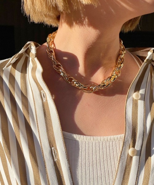 OKIRAKU（オキラク）の「☆ 【by daisy】ボリュームチェーンチョーカーネックレス　RA22-1034（ネックレス・レディース・ゴールド・FREE）」の3枚目の写真