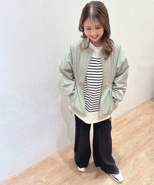 Grand PARK（グランドパーク）の「ノーカラーブルゾン（ブルゾン・レディース・ライトグリーン/アイボリー/レモンイエロー・FREE）」の20枚目の写真