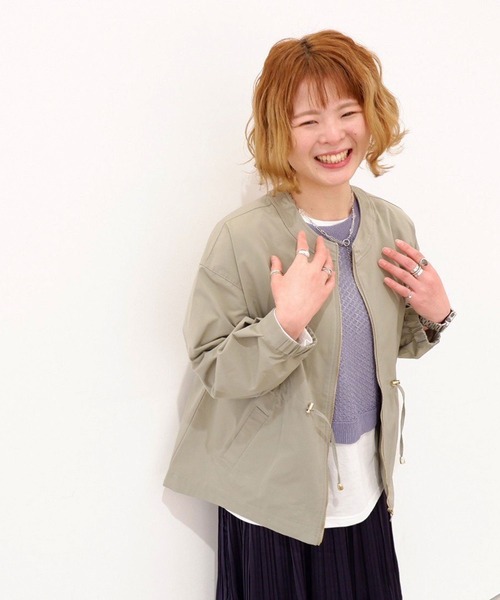 Grand PARK（グランドパーク）の「ノーカラーブルゾン（ブルゾン・レディース・ライトグリーン/アイボリー/レモンイエロー・FREE）」の17枚目の写真