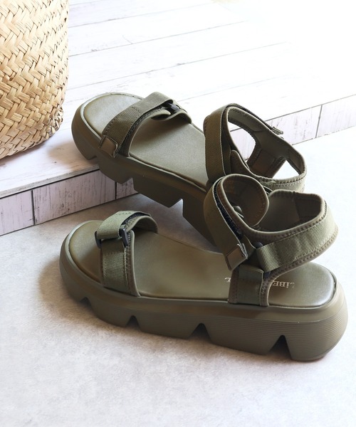 LibertyDoll（リバティードール）の「軽量厚底 スタイルアップソール スポーツサンダル（サンダル・レディース・カーキ系2/カーキ系1/ブラウン系1/ブラック系2/ブラック系1/グレー系2/ブラウン系2/ベージュ系2/グレー系1・M/S/L/LL）」の8枚目の写真