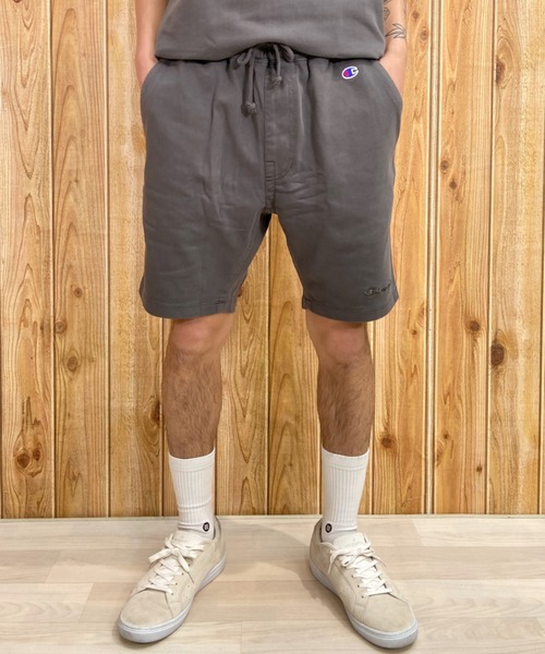 Champion(チャンピオン)の「CHAMPION/チャンピオン ワンポイントショーツ 無地ハーフパンツ/ヘビーウェイト 顔料染め/セットアップ対応 C3-X502(その他パンツ・メンズ・グリーン/ブルー/グレー・M/L/XL)」の1枚目の写真