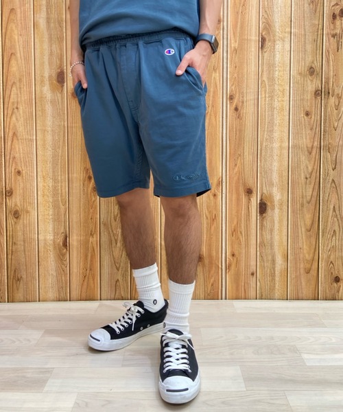 Champion(チャンピオン)の「CHAMPION/チャンピオン ワンポイントショーツ 無地ハーフパンツ/ヘビーウェイト 顔料染め/セットアップ対応 C3-X502(その他パンツ・メンズ・グリーン/ブルー/グレー・M/L/XL)」の3枚目の写真