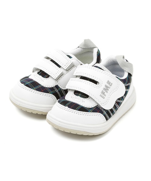 IFME（イフミー）の「BABY｜播州織チェック柄ワンベルトスニーカー（スニーカー・キッズ・ホワイト/ネイビー・14.0cm/12.5cm/14.5cm/13.5cm/13.0cm/15.0cm/12.0cm）」の2枚目の写真