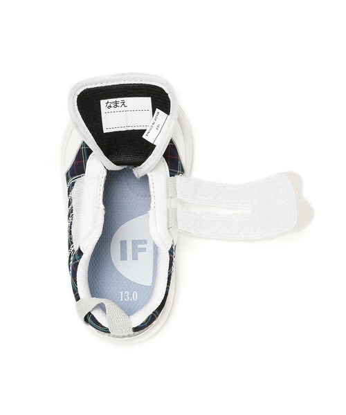 IFME（イフミー）の「BABY｜播州織チェック柄ワンベルトスニーカー（スニーカー・キッズ・ホワイト/ネイビー・14.0cm/12.5cm/14.5cm/13.5cm/13.0cm/15.0cm/12.0cm）」の3枚目の写真