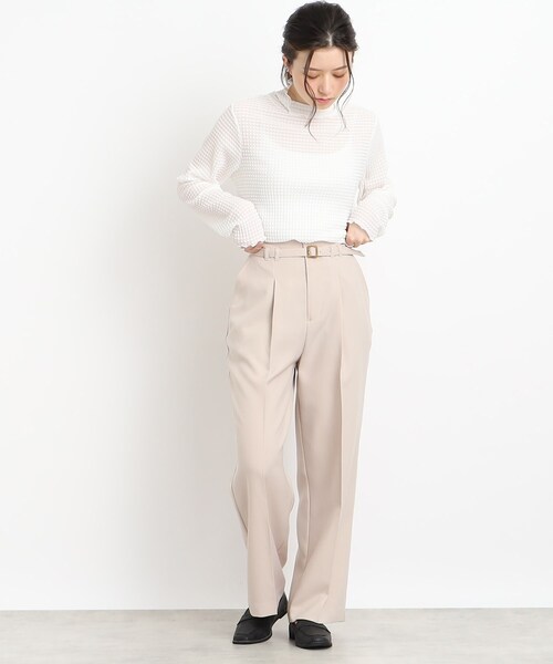 Cutie Blonde（キューティーブロンド）の「◆【レイヤードのマストアイテム】シアーギンガムチェック ハイネックインナー（Tシャツ/カットソー・レディース・ホワイト系/ブラック・01/02/03）」の20枚目の写真