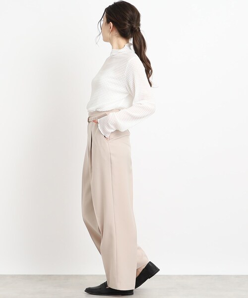 Cutie Blonde（キューティーブロンド）の「◆【レイヤードのマストアイテム】シアーギンガムチェック ハイネックインナー（Tシャツ/カットソー・レディース・ホワイト系/ブラック・01/02/03）」の21枚目の写真