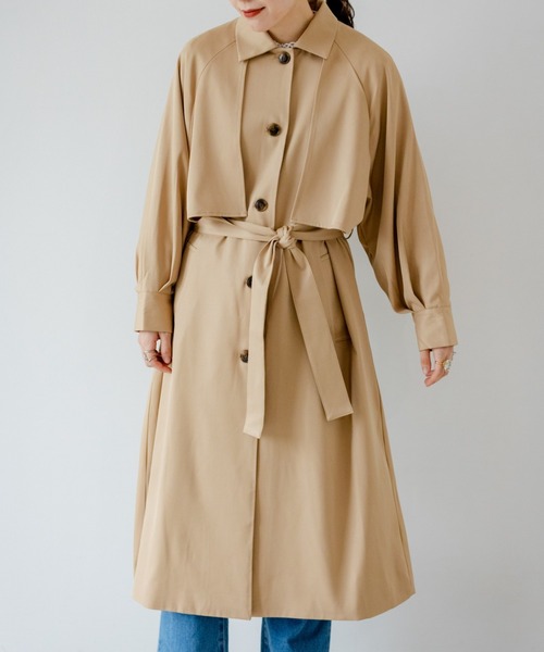 セール】ケープトレンチコート（ステンカラーコート）｜TRIANGLE