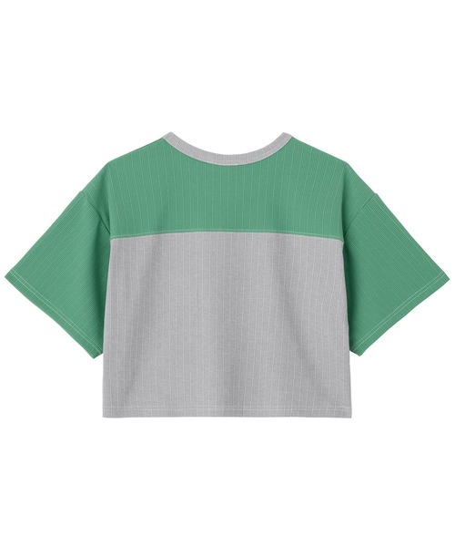 X-girl(エックスガール)の「RIBBED FOOTBALL TEE(Tシャツ/カットソー・レディース・グリーン/ネイビー/ブラック・M/S)」の8枚目の写真