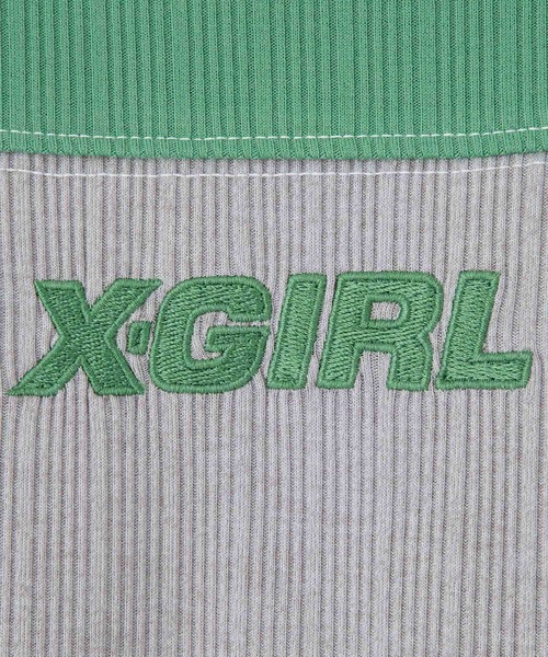 X-girl(エックスガール)の「RIBBED FOOTBALL TEE(Tシャツ/カットソー・レディース・グリーン/ネイビー/ブラック・M/S)」の10枚目の写真