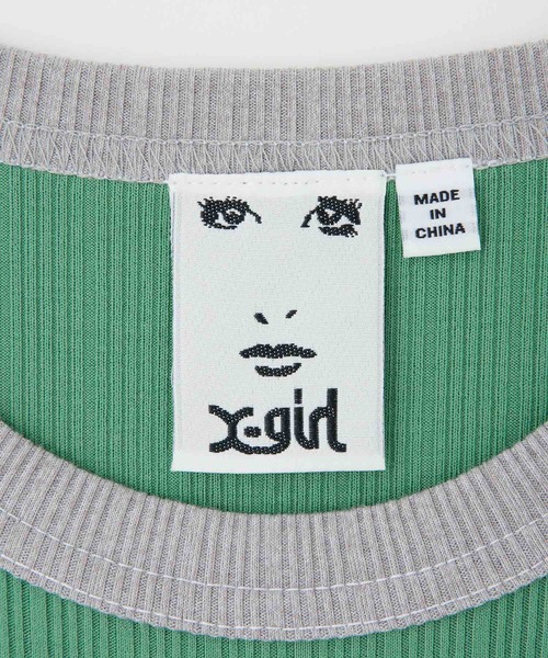 X-girl(エックスガール)の「RIBBED FOOTBALL TEE(Tシャツ/カットソー・レディース・グリーン/ネイビー/ブラック・M/S)」の14枚目の写真