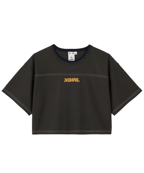 X-girl(エックスガール)の「RIBBED FOOTBALL TEE(Tシャツ/カットソー・レディース・グリーン/ネイビー/ブラック・M/S)」の21枚目の写真