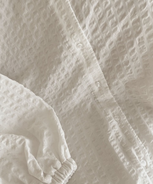 Java（ジャバ）の「《JaVa ジャバコラボ》モテ愛されレディに。2way サッカー素材7分袖ロングシャツ（シャツ/ブラウス・レディース・グレー系その他/オフホワイト/ブラウン系その他/ブラック・LARGE/X-LARGE/SMALL/MEDIUM）」の20枚目の写真