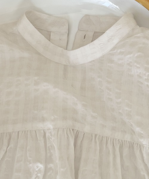 Java（ジャバ）の「《JaVa ジャバコラボ》モテ愛されレディに。2way サッカー素材7分袖ロングシャツ（シャツ/ブラウス・レディース・グレー系その他/オフホワイト/ブラウン系その他/ブラック・LARGE/X-LARGE/SMALL/MEDIUM）」の19枚目の写真