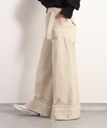 カルゼストレッチワイドパンツ