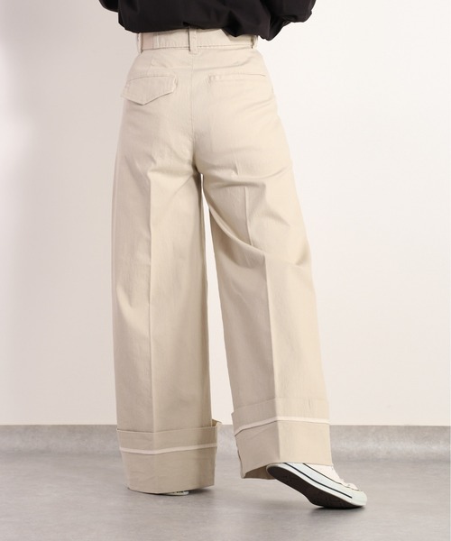 cepo（セポ）の「カルゼストレッチワイドパンツ（その他パンツ・レディース・オフホワイト/ブラック・M/S）」の13枚目の写真