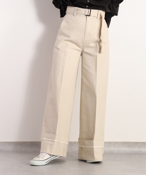 cepo（セポ）の「カルゼストレッチワイドパンツ（その他パンツ・レディース・オフホワイト/ブラック・M/S）」の8枚目の写真