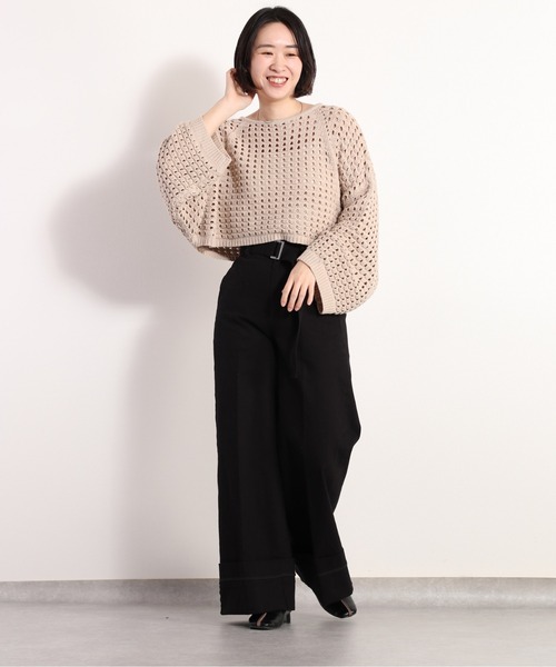 cepo（セポ）の「カルゼストレッチワイドパンツ（その他パンツ・レディース・オフホワイト/ブラック・M/S）」の16枚目の写真