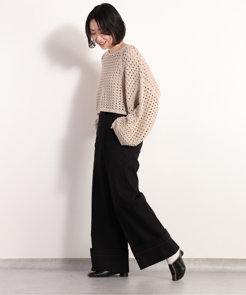 cepo（セポ）の「カルゼストレッチワイドパンツ（その他パンツ・レディース・オフホワイト/ブラック・M/S）」の19枚目の写真