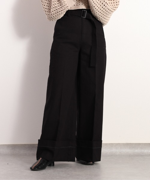 cepo（セポ）の「カルゼストレッチワイドパンツ（その他パンツ・レディース・オフホワイト/ブラック・M/S）」の4枚目の写真