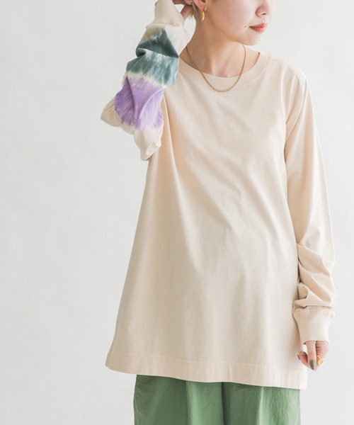 KBF（ケイビーエフ）の「ティアードdyeロンTEE（Tシャツ/カットソー・レディース・ベージュ/ネイビー・ONE）」の6枚目の写真
