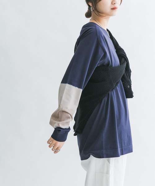 KBF（ケイビーエフ）の「ティアードdyeロンTEE（Tシャツ/カットソー・レディース・ベージュ/ネイビー・ONE）」の22枚目の写真