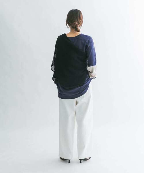 KBF（ケイビーエフ）の「ティアードdyeロンTEE（Tシャツ/カットソー・レディース・ベージュ/ネイビー・ONE）」の19枚目の写真