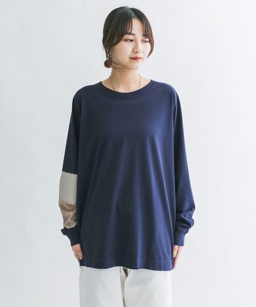 KBF（ケイビーエフ）の「ティアードdyeロンTEE（Tシャツ/カットソー・レディース・ベージュ/ネイビー・ONE）」の4枚目の写真